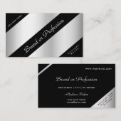 シルバエレガントー効果黒コーナー開口時間 名刺 (正面/裏面)