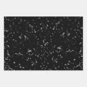 シルバエレガントー印刷スプラッシュ縞模様 ラッピングペーパーシート (正面)