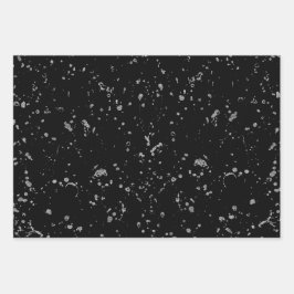 シルバエレガントー印刷スプラッシュ縞模様 ラッピングペーパーシート