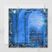 シルバエレガントー王室のネイビーブルーキンセアニェラ 招待状 (裏面)