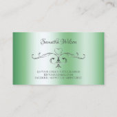 シルバエレガントー華美コーナーシック発光グリーン 名刺 (裏面)