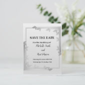 シルバエレガントー葉デザイン日付カードの保存 シーズンポストカード (スタンド正面)