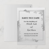 シルバエレガントー葉デザイン日付カードの保存 シーズンポストカード (正面/裏面)