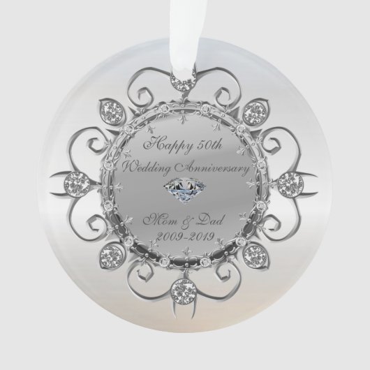 シルバエレガントー・ダイヤモンド50結婚周年 オーナメント (正面)