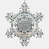 シルバエレガントー・ダイヤモンド50結婚周年 スノーフレークピューターオーナメント (正面)