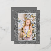 シルバエレガントー・メリー・クリスマスの実在写真 箔シーズンポストカード (正面/裏面)