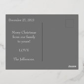 シルバエレガントー・メリー・クリスマスの実在写真 箔シーズンポストカード (裏面)