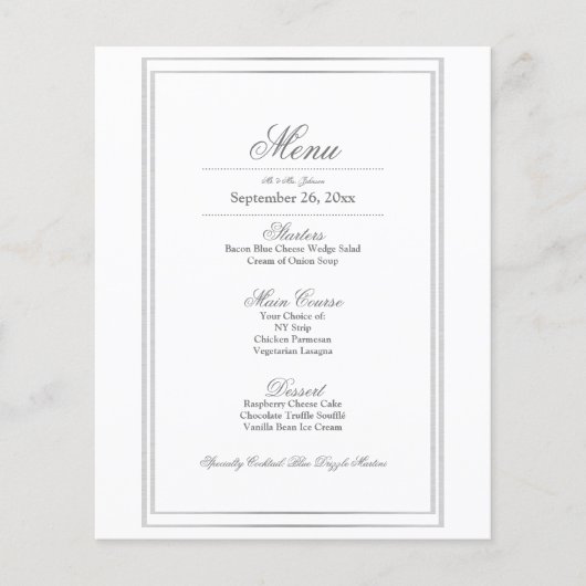 シルバエレガント縁ど結婚ーのディナー (正面)