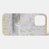 シルバガーリーー金ゴールドグリッター宝石(スクリプトイニシャル) Case-Mate iPhoneケース (裏面 (横))