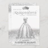 シルバクールーの輝くドレスのティアラ・キンチェニェラ 招待状 (正面/裏面)