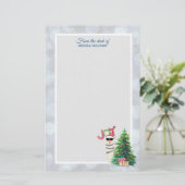 シルバクールー・《写真》ぼけ味・クリスマスのサンタ・ハットにラマ 便箋 (スタンド正面)