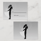 シルバグラデーションス結婚テーブルプレイスカード プレイスカード (正面/裏面)