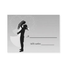 シルバグラデーションス結婚テーブルプレイスカード