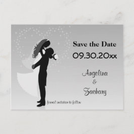 シルバグラデーションーは日付の結婚ポストカードを保存 案内ポストカード