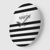 シルバコンテンポラリーーフェイクグラデーション·アンド·ブラック ラージ壁時計 (傾斜)