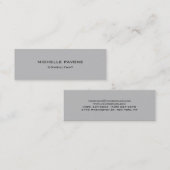 シルバスタイリッシュグレイシンプルプロフェッショナル スキニー名刺 (正面/裏面)
