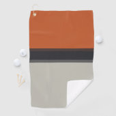 シルバスタイリッシューグレイネイビーオレンジ赤ストライプ色パターン ゴルフタオル (インサイチュ)