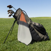 シルバスタイリッシューグレイネイビーオレンジ赤ストライプ色パターン ゴルフタオル (グリーン)