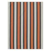 シルバスタイリッシューグレイネイビーオレンジ赤ストライプ色パターン テーブルクロス (正面)