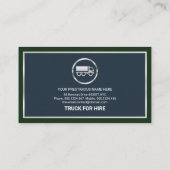 シルバスタイリッシューボックスフレームトラック運送ドライバ 名刺 (裏面)
