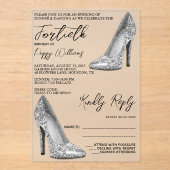 シルバスタイリッシュー・スティレット40歳の誕生日 アクリル招待状 (正面)