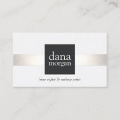 シルバストライプのー・ブロー・メイクアップアポイントメントカード 予約カード (正面)