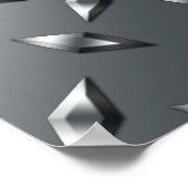 シルバパーソナライズされたーブルーダイヤモンド鋼プレート ポスター (角)