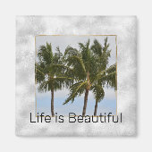 シルバパーソナライズされたー写真と文字 マグネット (正面)