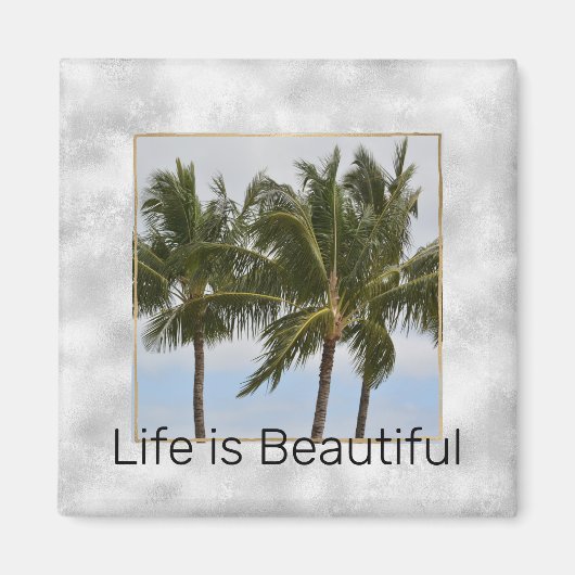 シルバパーソナライズされたー写真と文字 マグネット (正面)