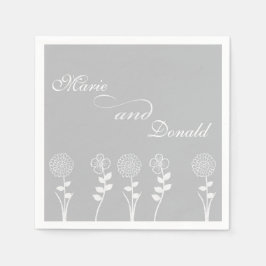 シルバパーソナライズされたー記念日ナプキンス スタンダードカクテルナプキン