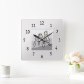 シルバパーソナライズされたー額写真 スクエア壁時計 (ホーム)