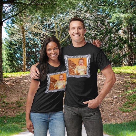 シルバファンシーーの枠に写真を追加ユニセックスする Tシャツ