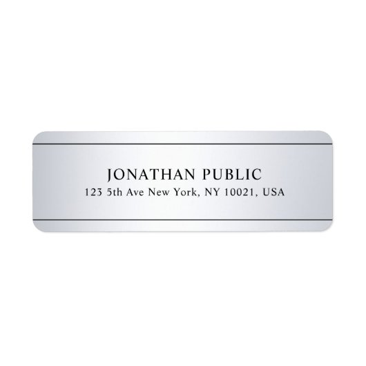 シルバフェイクルックモダンクリーンテンプレートカスタム ラベル (正面)