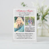 シルバフェイクーグリッター- 3x5卒業発表 招待状 (スタンド正面)