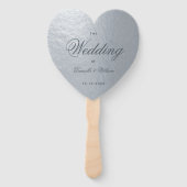 シルバフェイクーグレイ書道ハート結婚式 プログラム ハンドファン (正面)