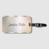 シルバフェイクースクリプト名タイポグラフィテンプレート ラゲッジタグ (正面横)