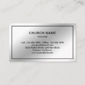 シルバフェイクーフォイルイエス·キリスト·クロス牧師 名刺 (裏面)