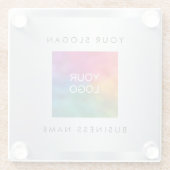 シルバフェイクーメタリックの外観ビジネスロゴの追加 ガラスコースター (裏面)