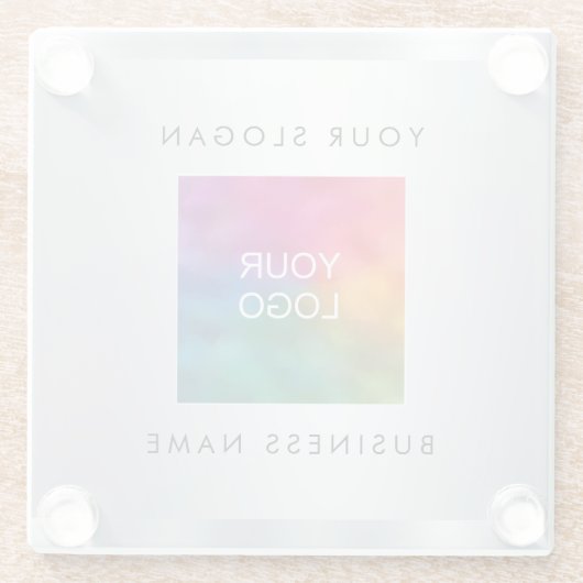 シルバフェイクーメタリックの外観ビジネスロゴの追加 ガラスコースター (裏面)