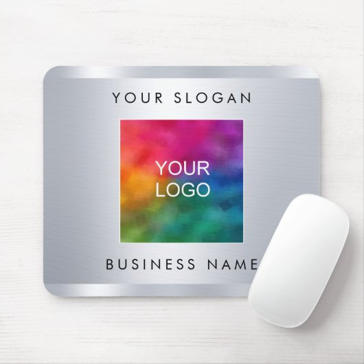 シルバフェイクーメタリックの外観ビジネスロゴの追加 マウスパッド (マウス)