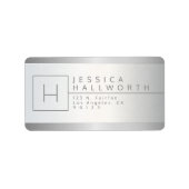 シルバフェイクー&グレーモノグラムの差出人住所 ラベル (正面)