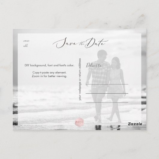 シルバフェイクー・マップ、任意の宛先の日付を保存 ポストカード (裏面)