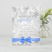 シルバフォーマルリボンホリ企業のデーパーティブルー 招待状 (スタンド正面)