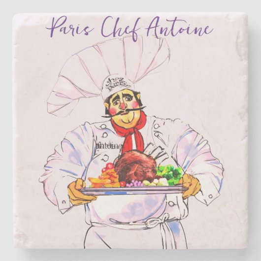 シルバフランスのープラッタを使ったファットシェフアントワーヌ ストーンコースター (正面)
