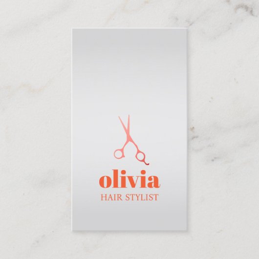 シルバミニマルフェイクパステルはっきりしたヘアサロン 名刺 (正面)