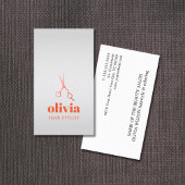 シルバミニマルフェイクパステルはっきりしたヘアサロン 名刺