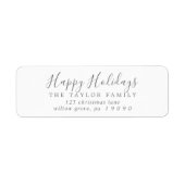 シルバミニマルーハッピーホリデーズ差出人住所ラベル ラベル (正面)