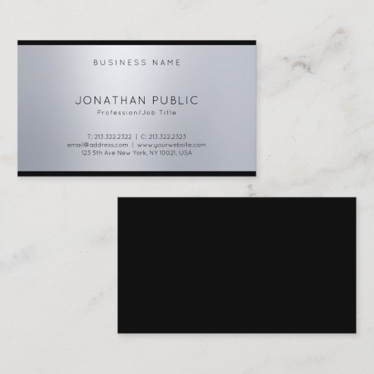 シルバモダンエレガントプロフェッショナルグラマラス平野 名刺 (正面/裏面)