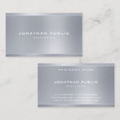 シルバモダンエレガントルックテンプレートプロフェッショナル 名刺 (正面/裏面)