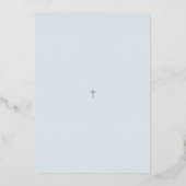 シルバモダンクロスバプテスマ《キリスト教》洗礼式や命名式招待状 箔シーズンカード (裏面)